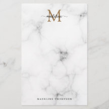 Modern marmor guld flickaktig scriptmonogram