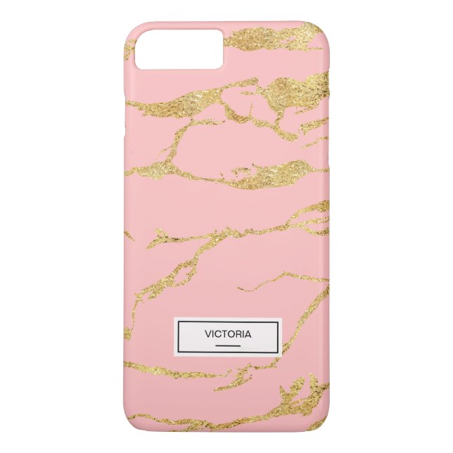 Modern marmor med faux guld Case-Mate iPhone skal (Baksida)