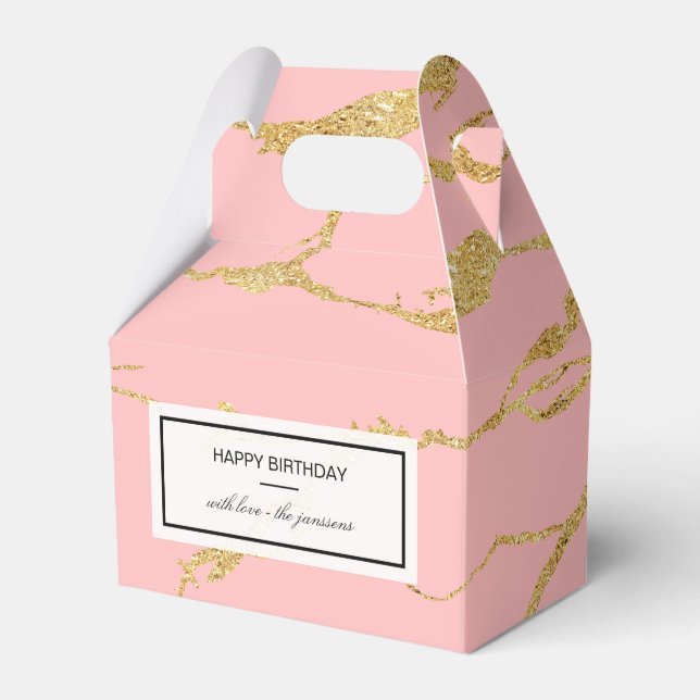 Modern marmor med faux guld presentaskar (Framsidan Sidan)