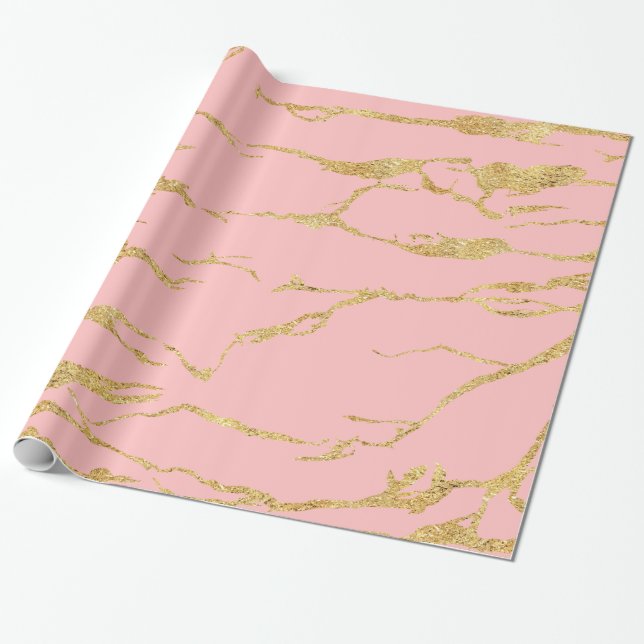 Modern marmor med faux guld presentpapper (Utrullad)