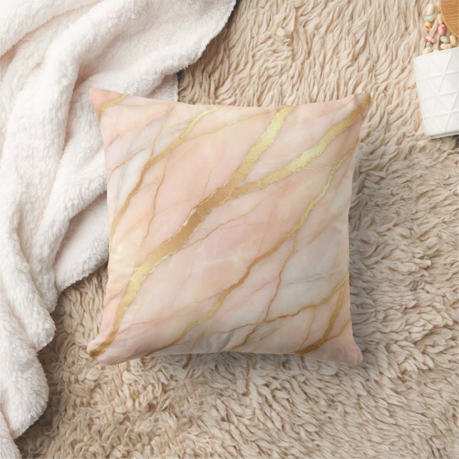 Modern marmor rosa + lyx i guld  kudde (Filt)