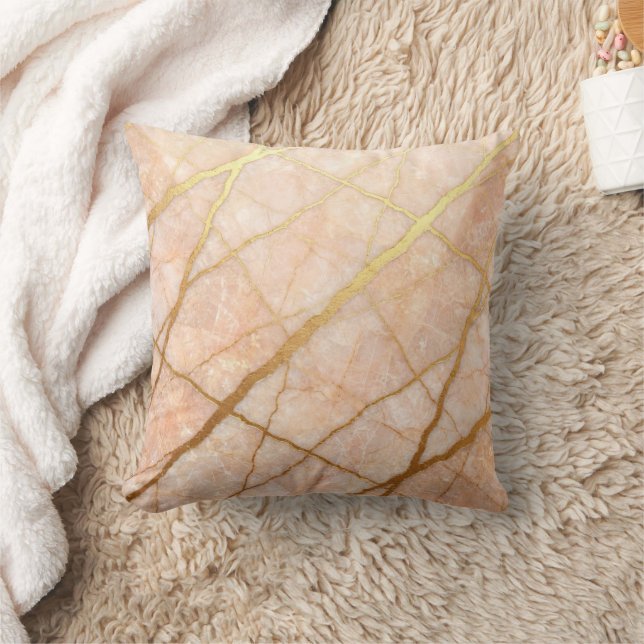Modern marmor rosa + lyx i guld  kudde (Filt)
