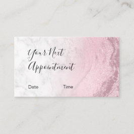 Modern marmorkonstnär i rosa ros-guld glitter tidsbeställning kort