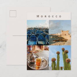 Modern Marocko Resebild Collage (Essaouira) Vykort