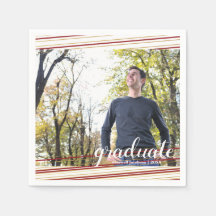 Modern Maroo & Guld Rand Student Party Napkins