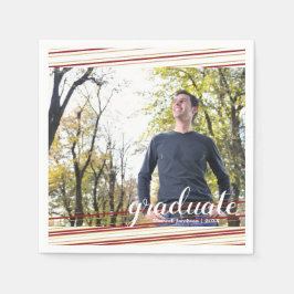 Modern Maroo & Guld Rand Student Party Napkins Pappersservett