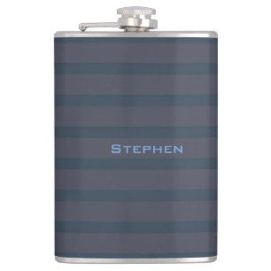 Modern marsch Blue and Plum Namn Stripe, 8 oz. Fickplunta