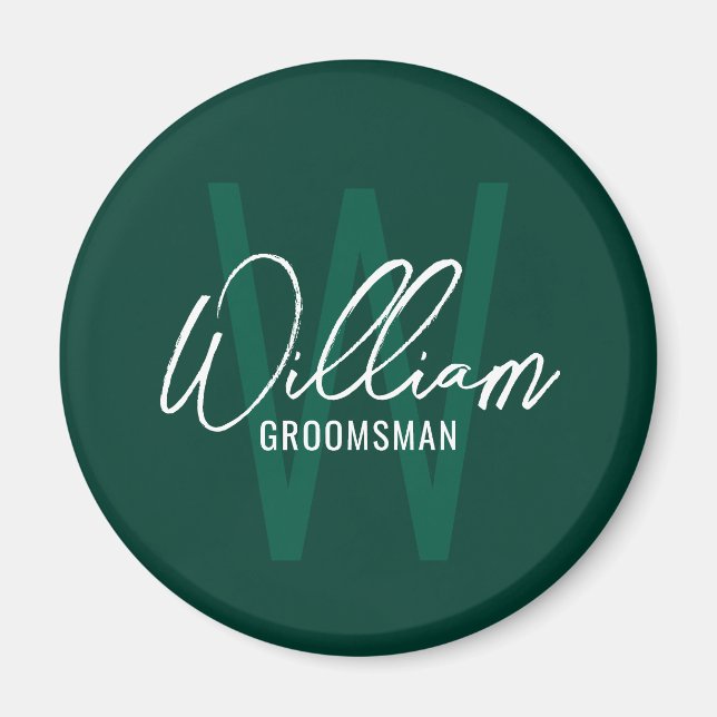 Modern Marskalkar för skriptPersonlig Monogram&Nam Magnet (Framsidan)