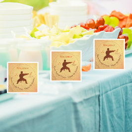 Modern martialkonst i Guld Karate Kids 8:e födelse Pappersservett