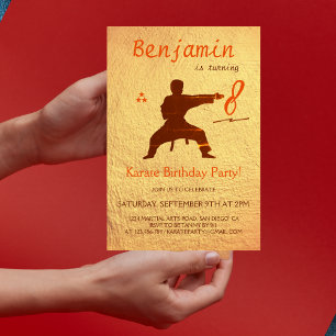 Modern martialkonst Karate Roligt Party Barns föde Inbjudningar