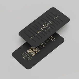 Modern martiker-begravern Monogram Black Guld Visitkort