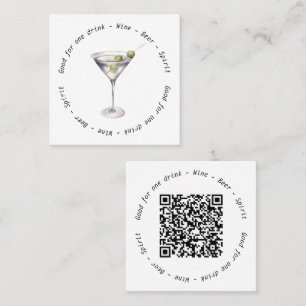 Modern Martini Business Event Drink Voucher Fyrkantigt Visitkort