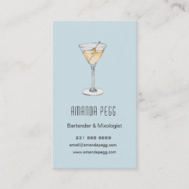 Modern Martini-illustration Bartender Mixologist Visitkort