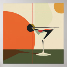 "Modern Martini"-utskrift i mitten av århundradet. Poster