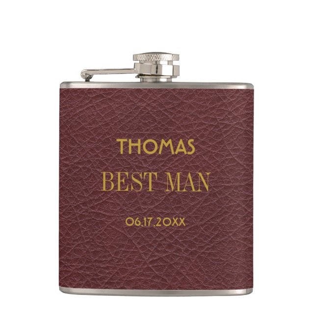 Modern Masculine Best Man Bröllop Gift Fickplunta (Framsidan)