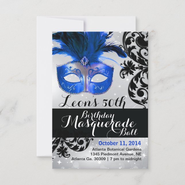 Modern Maskeradbal Invitation Inbjudningar (Framsida)
