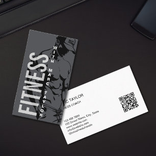 Modern Maskulin Man Fitness Tränare Coach Visitkort