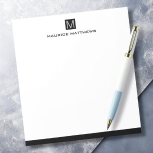 Modern maskulintorg svart kvadrat med namn anteckningsblock