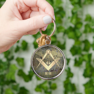 Modern Masonic Rund Silverfärgad Nyckelring
