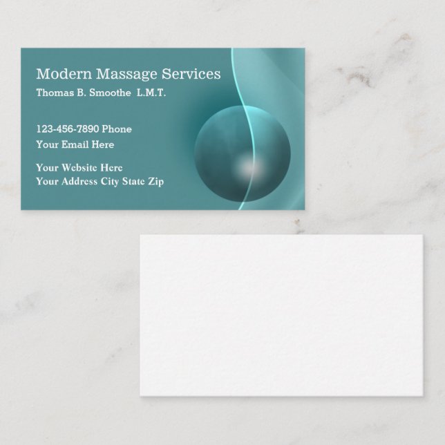 Modern Massage Services Business Card Visitkort (Fram/baksida)