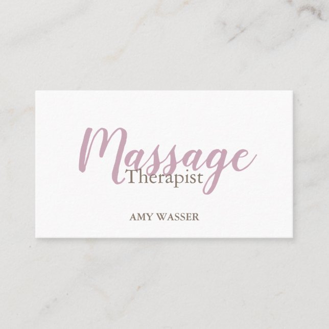 Modern Massage Terapeut Manus Blush Rosa Visitkort (Framsida)