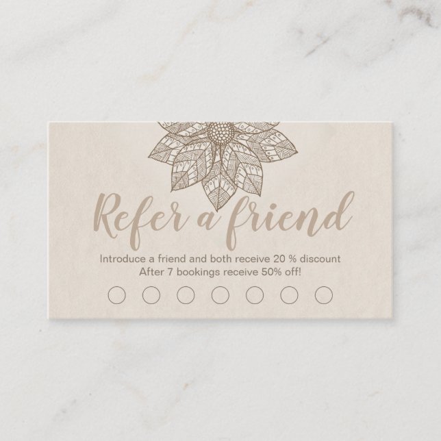 Modern Massage Terapeut Manus Lotusblomma  Lojalitetskort (Framsida)