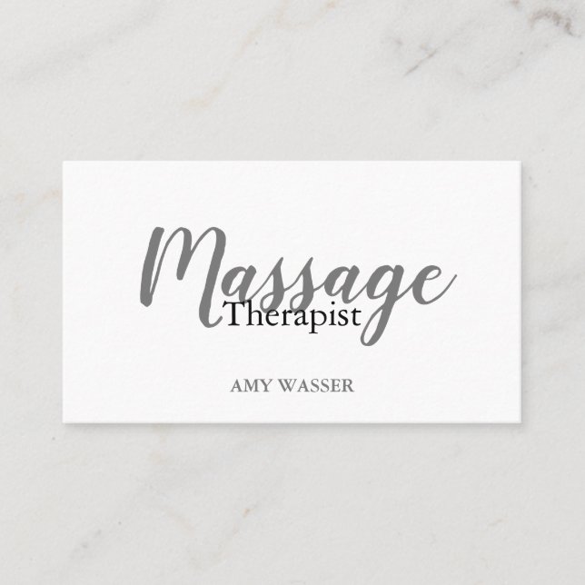Modern Massage Terapeut Manus Typografi Visitkort (Framsida)