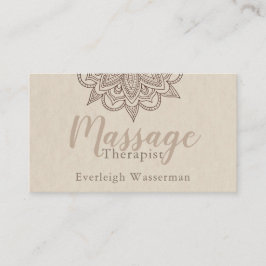 Modern Massage Terapeut Skript Lotus Blomma Företa Visitkort