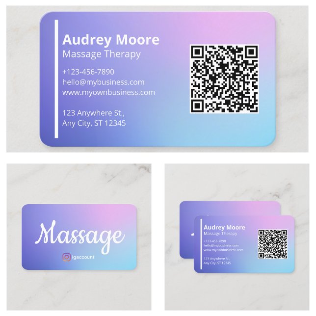 Modern massage Therapist Holistic Hälsa Visitkort (Modern Massage Therapist Holistic Wellness Business Card
)