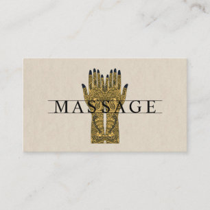 Modern massageterapeut Henna händer Visitkort