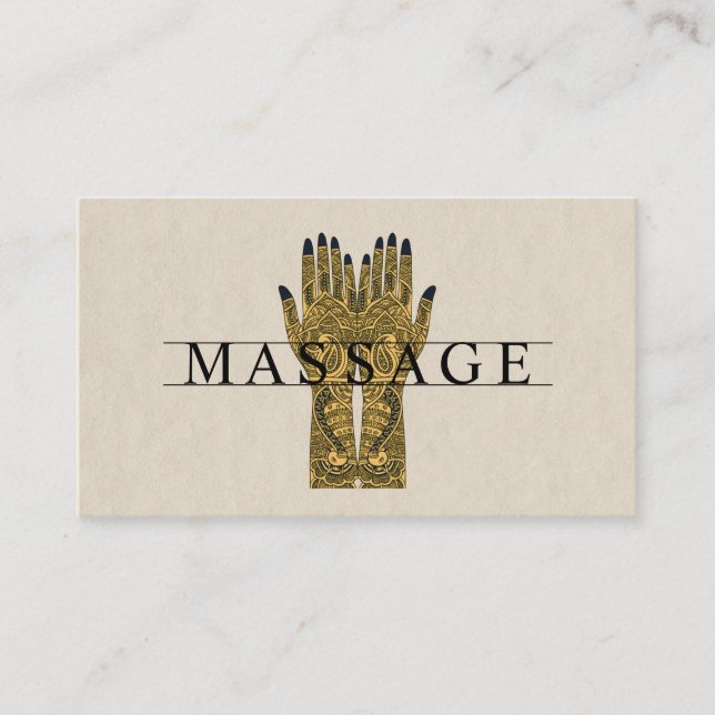 Modern massageterapeut Henna händer Visitkort (Framsida)