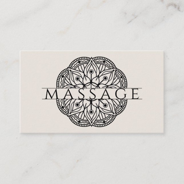 Modern massageterapeut Lotus Pose Affärskort Visitkort (Framsida)
