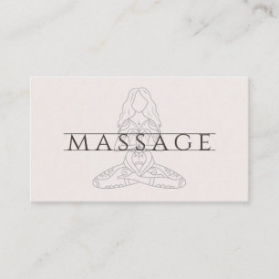 Modern massageterapeut lotusposition visitkort