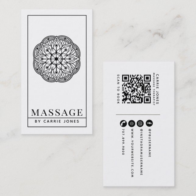 Modern Massageterapeut  Visitkort (Fram/baksida)