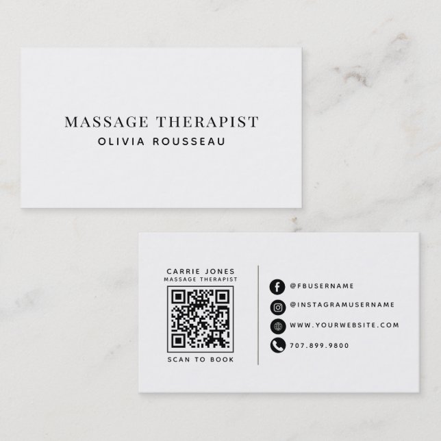 Modern Massageterapeut  Visitkort (Fram/baksida)
