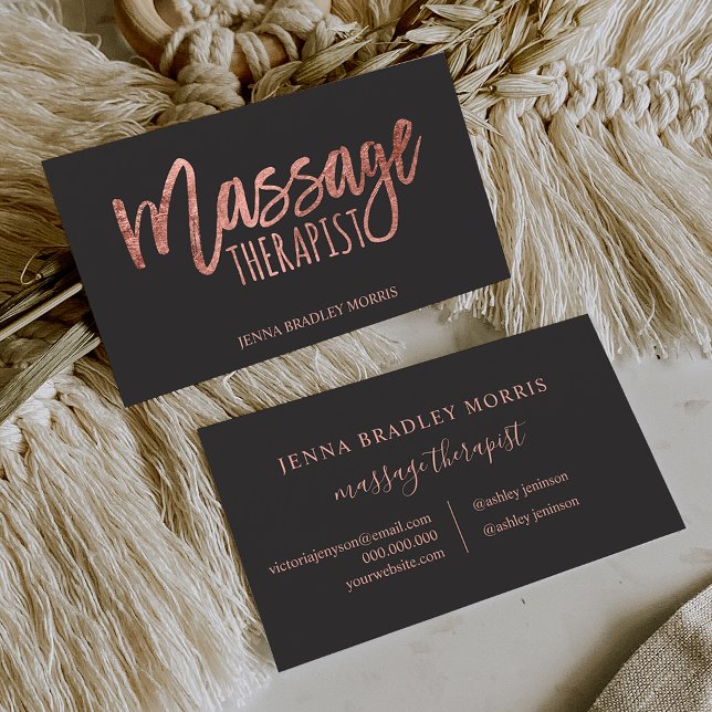 Modern massageterapeutisk manuset ro guld foil visitkort (Skapare uppladdad)