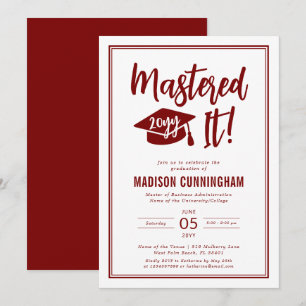 Modern Mastered Det Examensbeviset Examen Utexamin Inbjudningar
