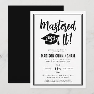 Modern Mastered Det Examensbeviset Masterexamen Ut Inbjudningar