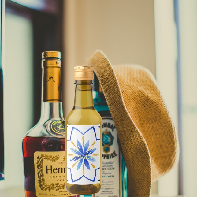 Modern Matchande Brud Bach-fest | Marockansk Kakel Vinetikett (Skapare uppladdad)