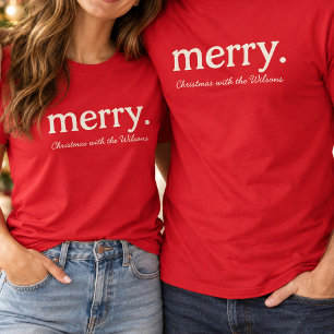 Modern Matchande Familj Minimalistisk God Jul T Shirt