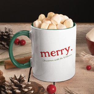 Modern matchande, minimalistiskt God jul för famil Mugg