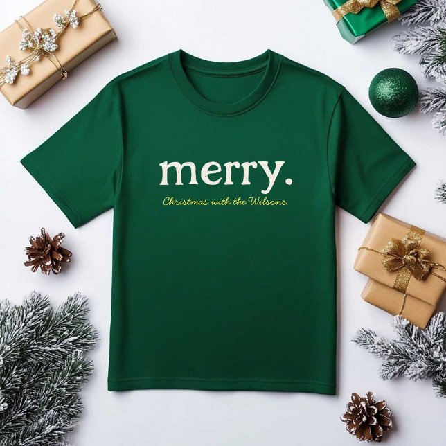 Modern matchande, minimalistiskt God jul för famil T Shirt (Skapare uppladdad)