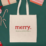 Modern matchande, minimalistiskt God jul för famil Tygkasse<br><div class="desc">Hal i stil med vår matchande familjejuldräkt! 🎄 Lägg till anpassningsbar om du vill ha ett personligt tryck. God och minimalistisk magi! 🎅 #MatchingFamilyTote #julCheer</div>