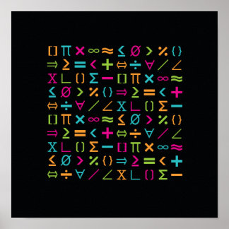 Modern matematiktecken och symboler Mönster Poster
