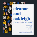 Modern Matisse Botanique Blue Black Bröllop Inbjudningar<br><div class="desc">Boho Matisse Botanical Shapes in Black Rosa and Blue Wedding bjudande in</div>