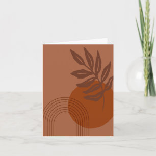 Modern Matisse Inspired Abstrakt Shapes Terracotta Kort