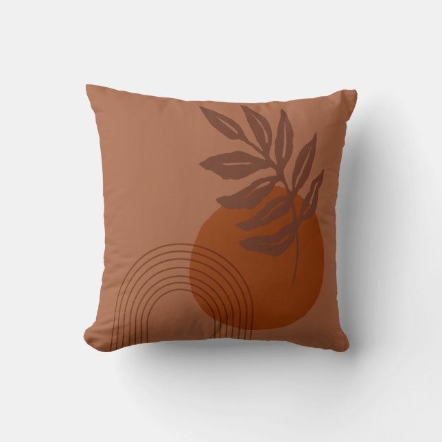 Modern Matisse Inspired Abstrakt Shapes Terracotta Kudde (Framsida)