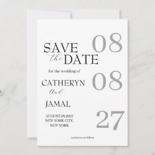 Modern Matt Svart Minimalist Spara Datum Datumet
