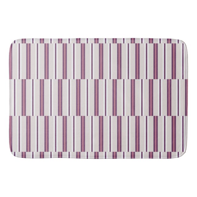 Modern Mauve and Plum Stripe Badrumsmatta (Framsidan)
