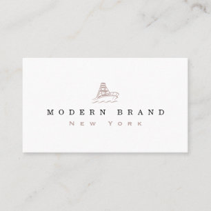 Modern Mauve Black Coastal Boat Brand Visitkort